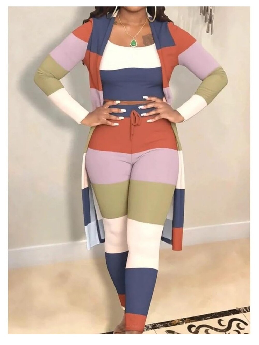 Colorblock Three-Piece  Set - Multi
